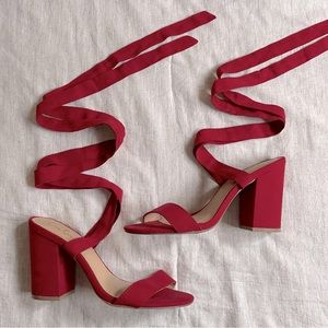 Red Tie-Up Heels
